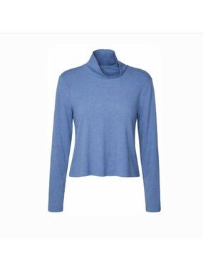 American Eagle Womens Blue Long-Sleeve Ribbed Mock Neck Top XL New With Tag
